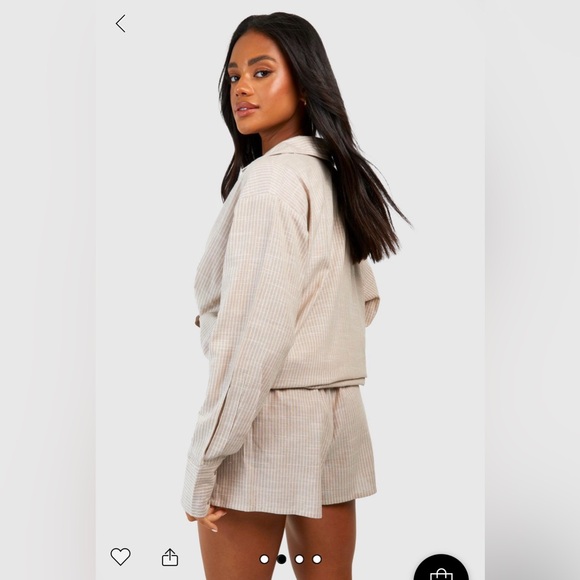 NWOT COTTON TONAL PINSTRIPE PAJAMA SET - Picture 4 of 6